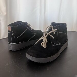 New Josef Seibel Anna 08 Boots EU 38 7-7.5 Black Women Ankle Short Suede Lace Up